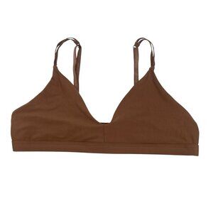 Nude Barre Women's Size Large Wire Free Lightweight Bralette Bra Brown